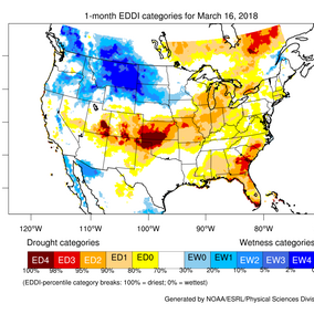 One-month EDDI drought monitor