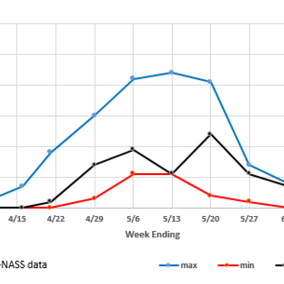 corn planted vs week ending graph