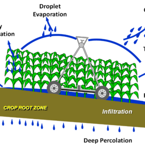 Types of water losses from center pivot irrigation