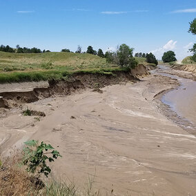 Area of the North Platte River canal where the break occurred July 17.