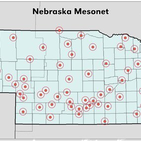 Sites reporting weather data to Nebraska Mesonet