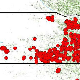 Map showing sites of Nebraska soybean fields in study of yield-limiting production factors