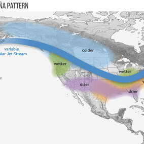 Typical La Nina pattern over North America