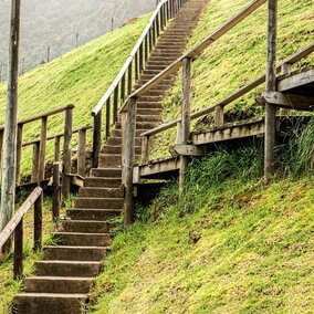 Steps on a hillside