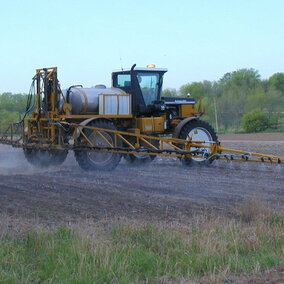 Spraying a field