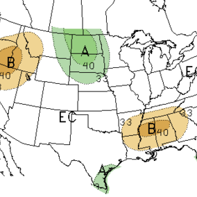 30-day precipitation forecast