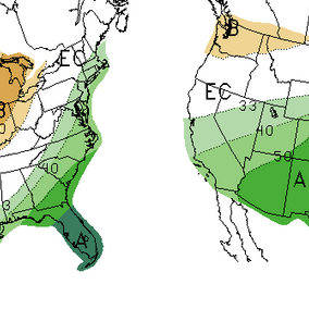 Map showing the 70 counties where bacterial leaf streak has how been confirmred.