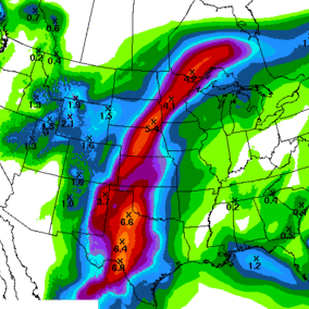 Precipitation forecast map for September 21-28 2017