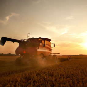 Combine during harvest