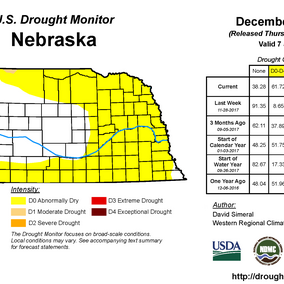 December 5, 2017 Drought Monitor for Nebraska