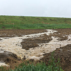 Soil erosion from heavy rains