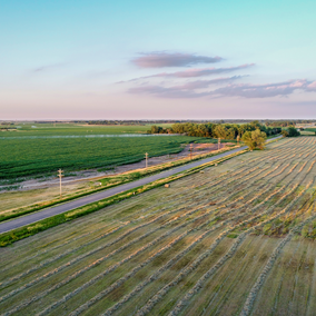 Nebraska cropland in aerial view