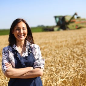 Female farmer in field