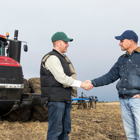 Farmers shaking hands