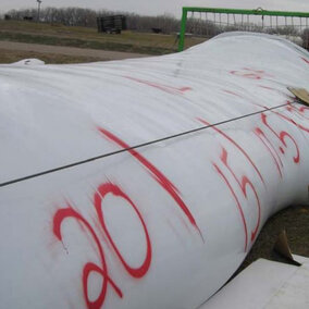 Figure 1. Looking for a shorter term grain storage option? Storing grain in poly bags can be a good option, if it's stored at an appropriate moisture content and monitored. (Photos by Ken Hellevang)