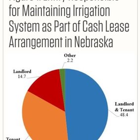 Pie chart showing entities responsible for maintaining irrigation systems as part of cash leases