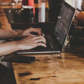 man working at a computer