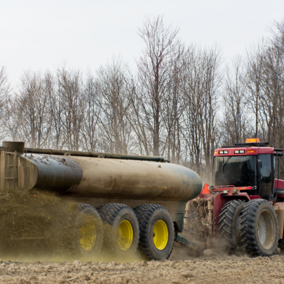 Manure application in field