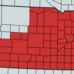 Map of bacterial leaf streak distribution in Nebraska