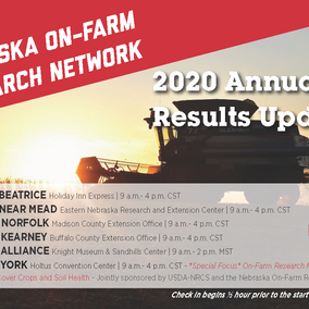 Nebraska On-Farm Research Network 2020 results update dates and location