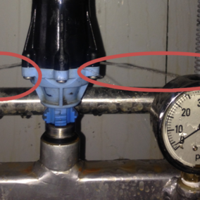 Malfunctioning center pivot pressure regulator