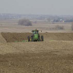 tractor in a field