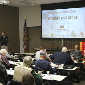 Tyler Williams speaks at one of the 2018 Successful Farmer sessions