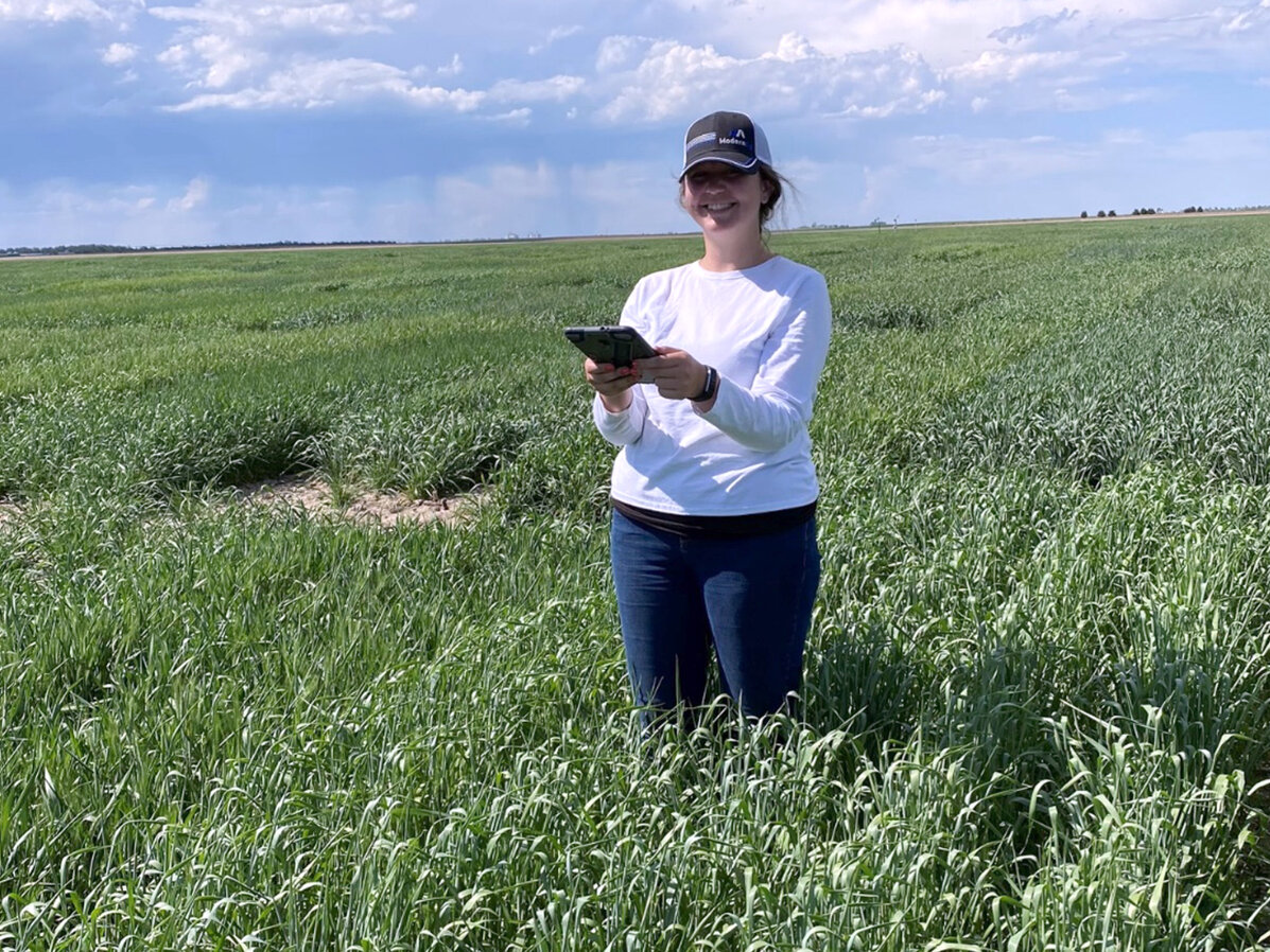 woman standing in wheat field