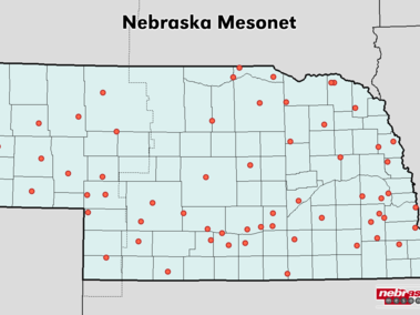 map of Nebraska mesonet stations