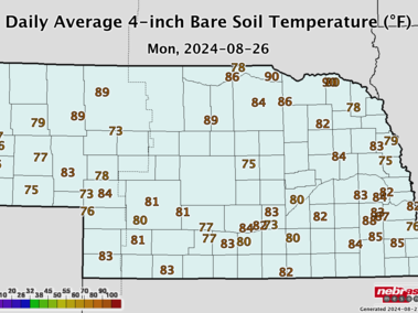 soil temperature map of Nebraska