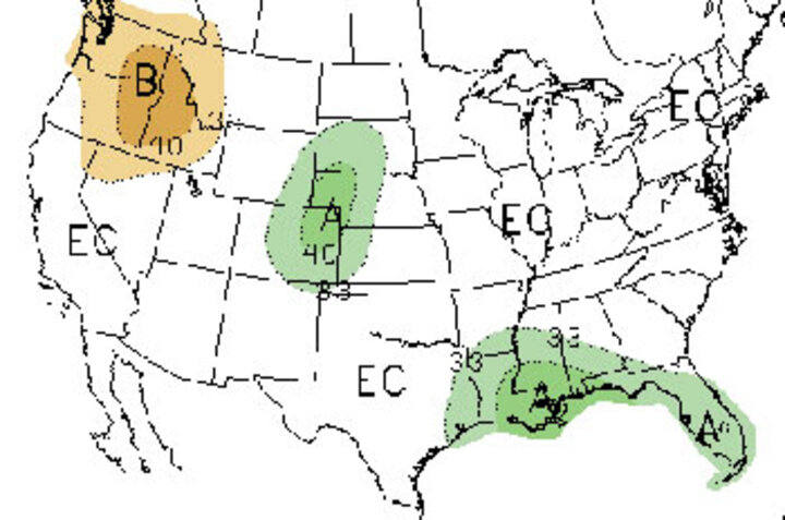 90-day precipitation forecast