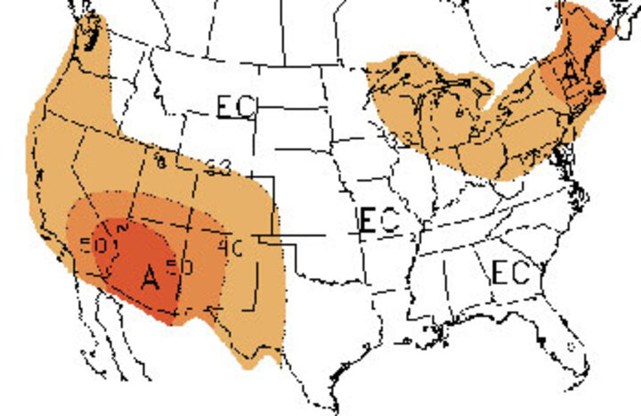 90-day temperature forecast