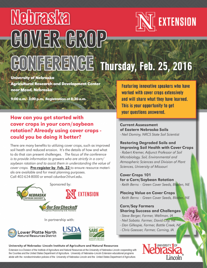 2016 Nebraska Cover Crop Field Day Flyer