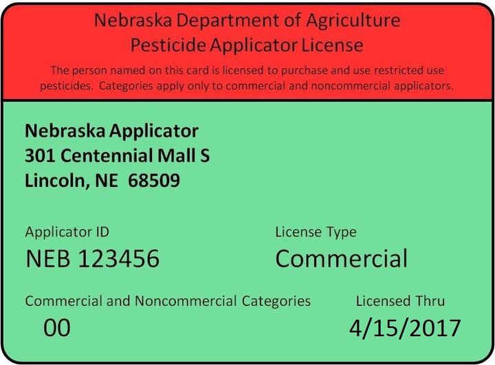 Commercial pesticide applicator sample certificate