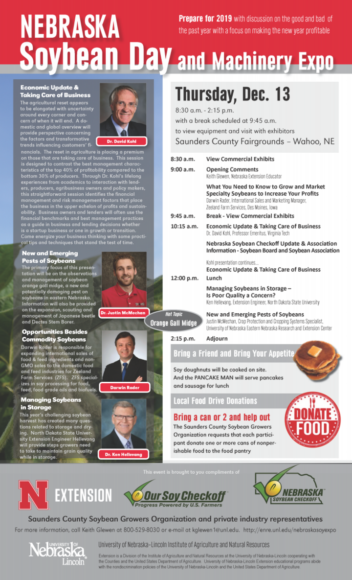 2018 Nebraska Soybean Expo Flyer