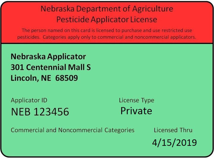 Sample Private Applicator License