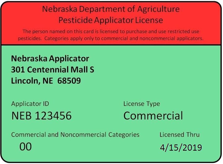 Sampe comemrcial applicator license