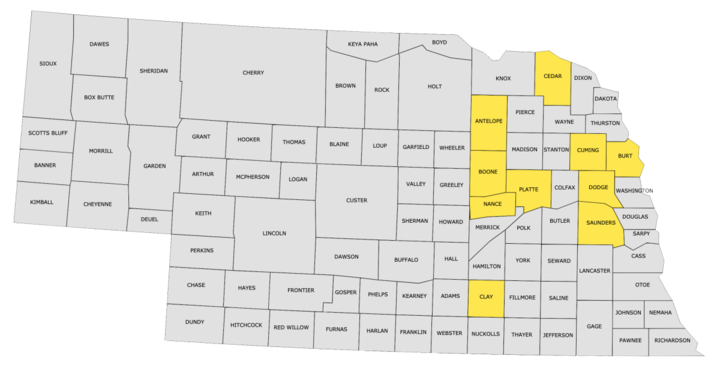 Map of soybean frogeye leaf spot samples