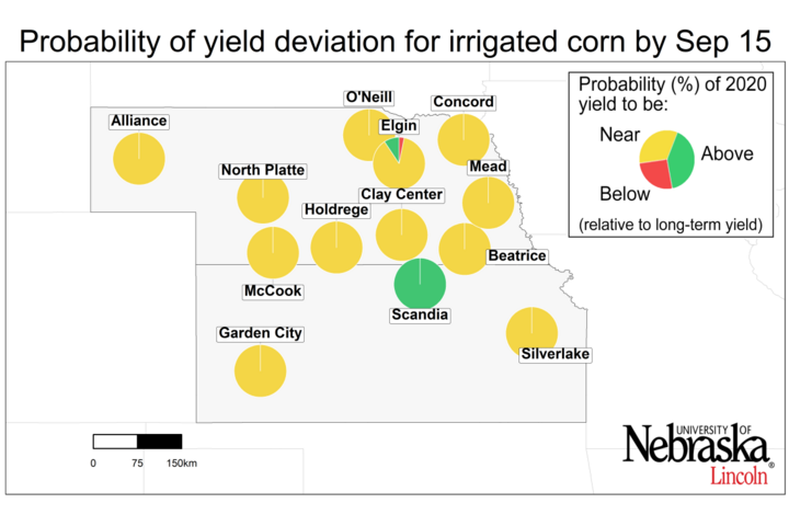 map of Probability of the 2020 yield potential