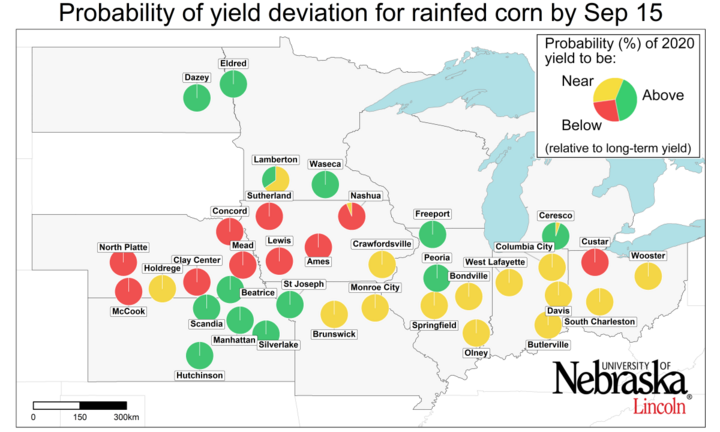 map of Probability of the 2020 yield potential