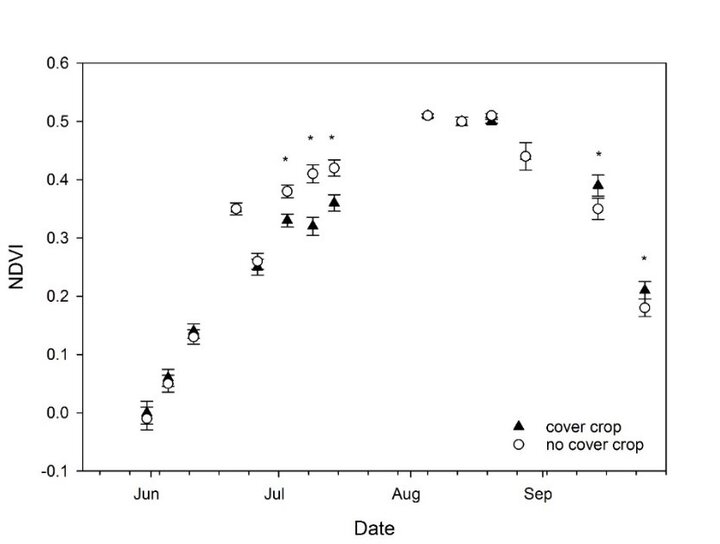 Graph of average NDVI during the growing season