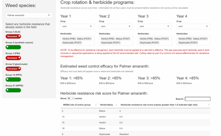 app results when moving from a POST only to a PRE/ POST herbicide program. Links to larger image.