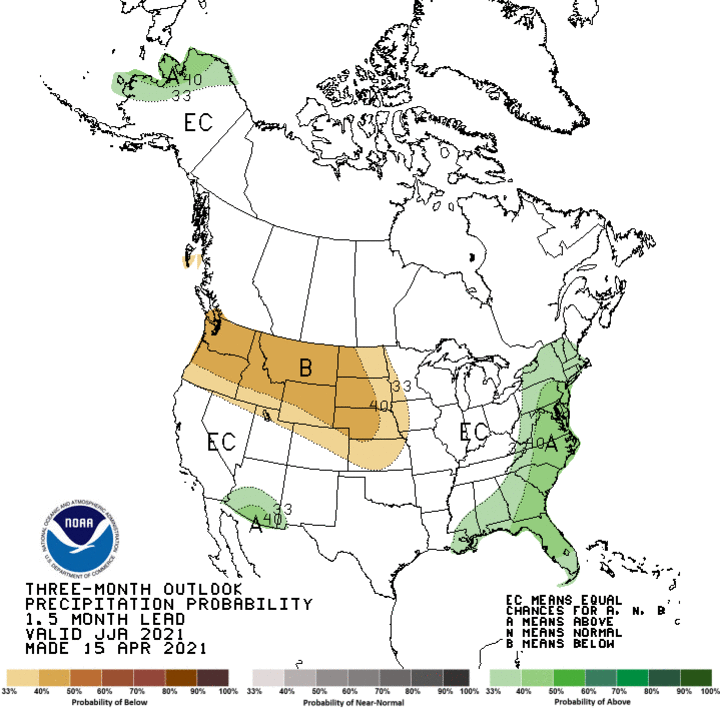 CPC April-June Precip Forecast