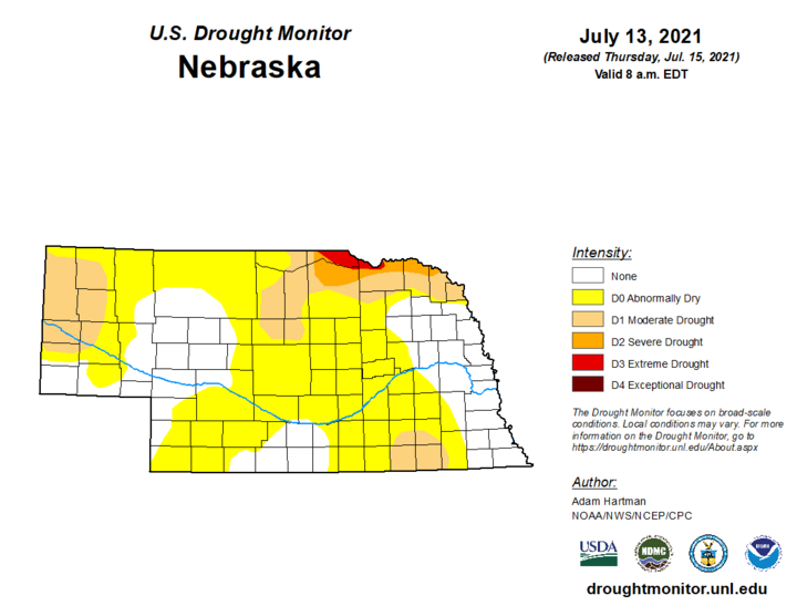 Drought map for July