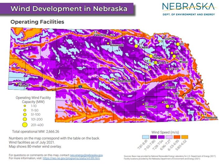 color-coded map of nebraska