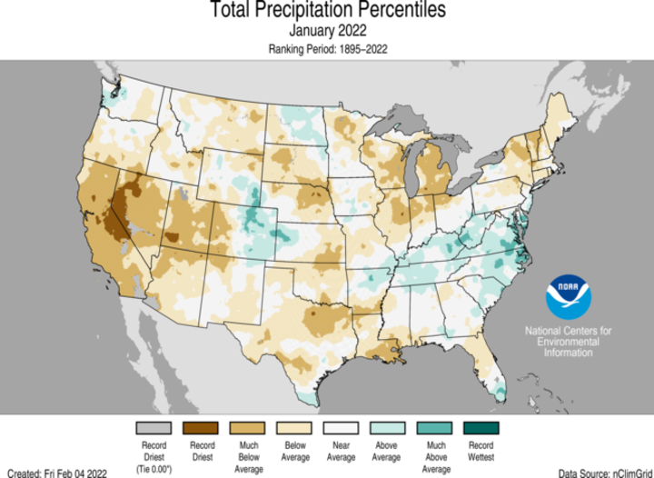 January precipitation map