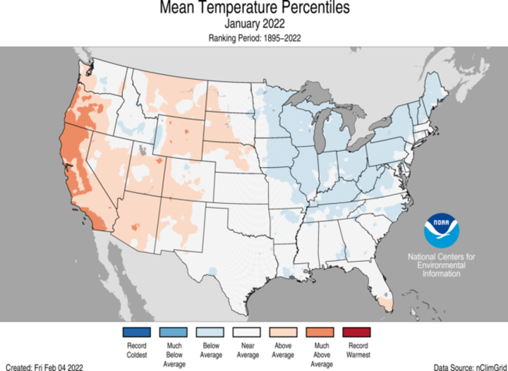 January temperature map