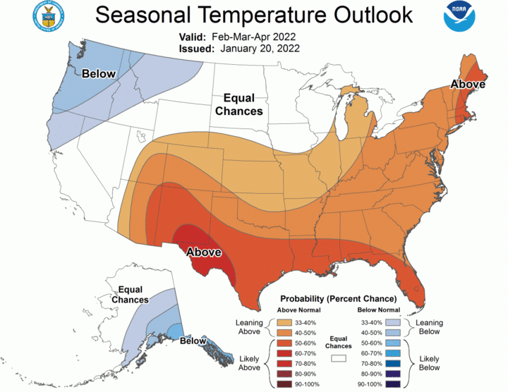 Seasonal temp map