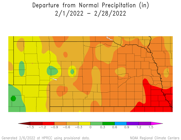 February precipitation map