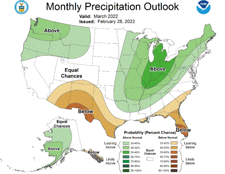 March precip outlook map